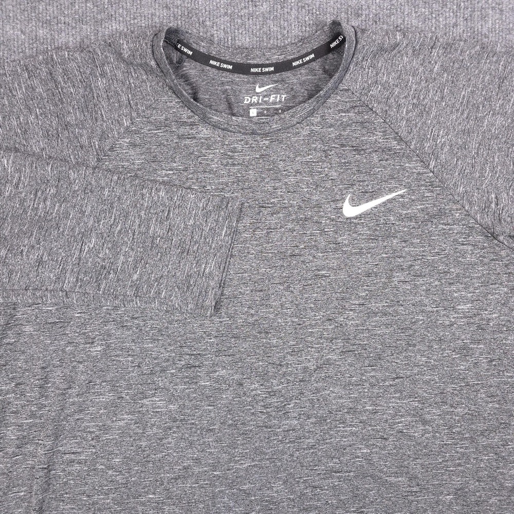 Nike Dri-FIT Shirt Mens Large Gray Long Sleeve Swim UPF 40+ Sun Rashguard